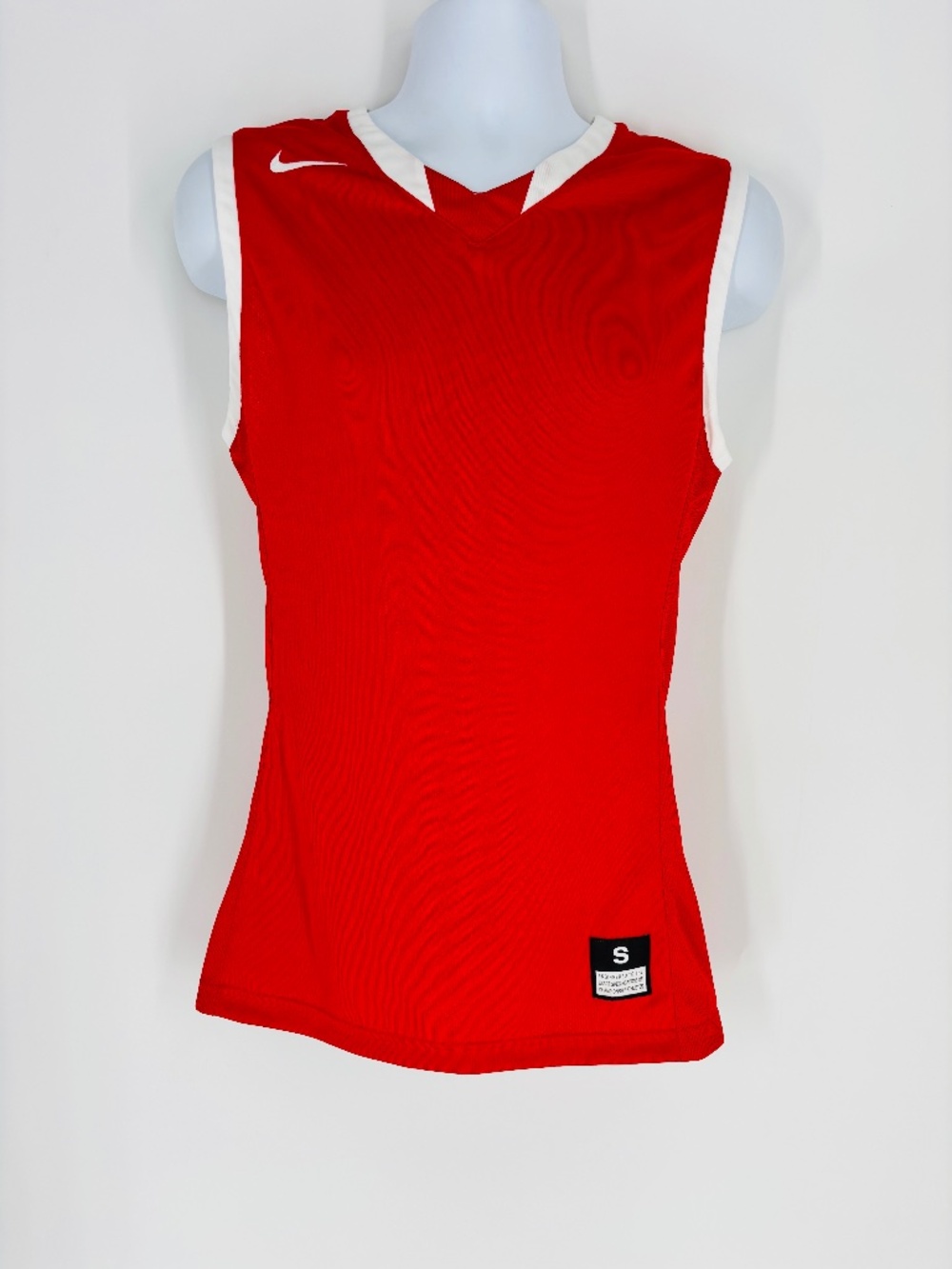 NWT Nike Mens Basketball Athletic Sleeveless Jersey Red and White Size: S